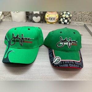 NWT TWO VINTAGE JOHN‎ FORCE RACING CAPS